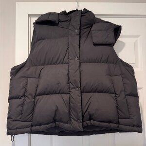 Auth.✅ Lululemon Black Wunder Puff 600 Down Fill Crop Vest Size 14 🖤